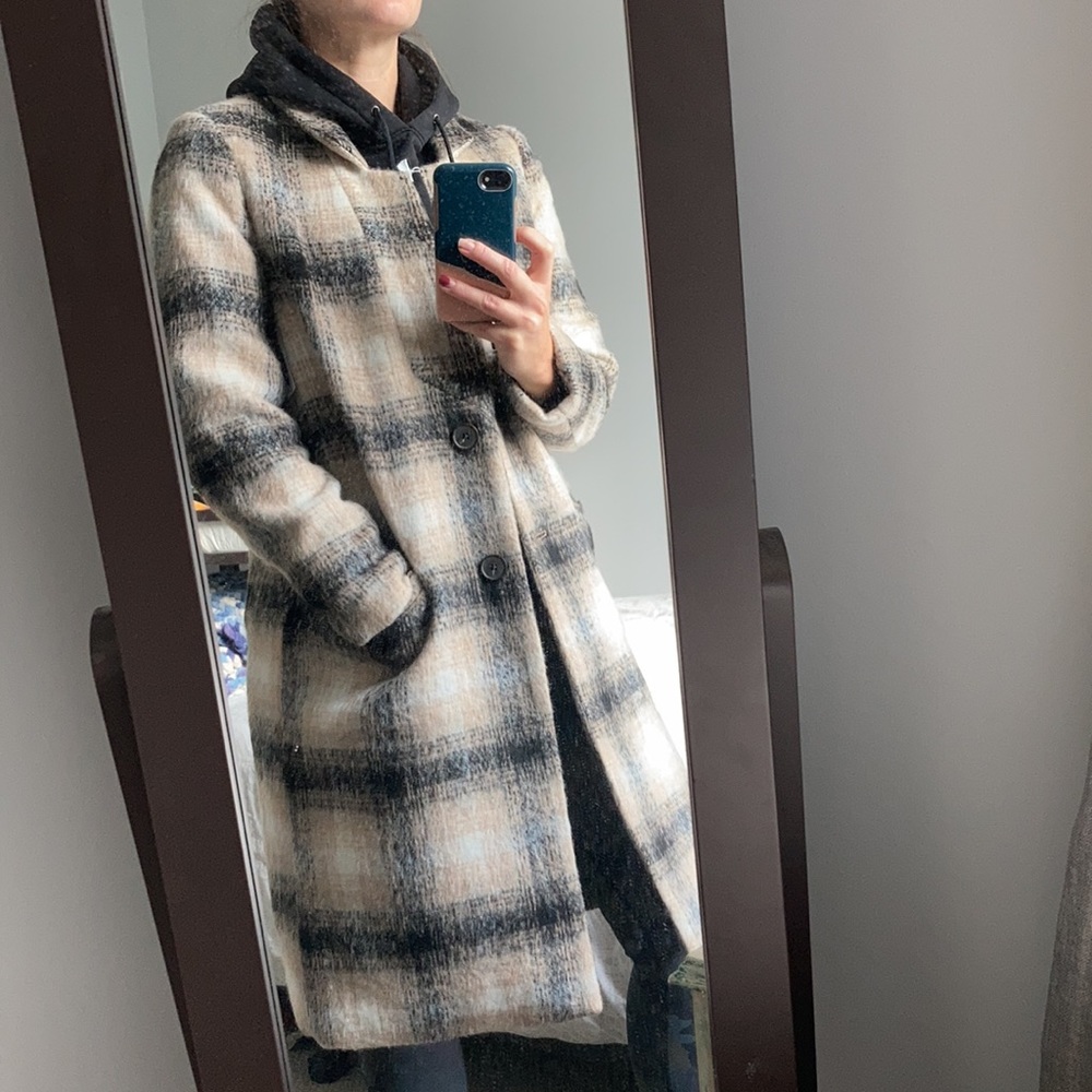 NWT Old Navy Oversized Plaid Coat - Picture 4 of 6